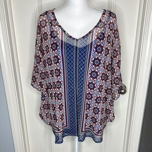 INC women’s Geometric Print blouse size 2x